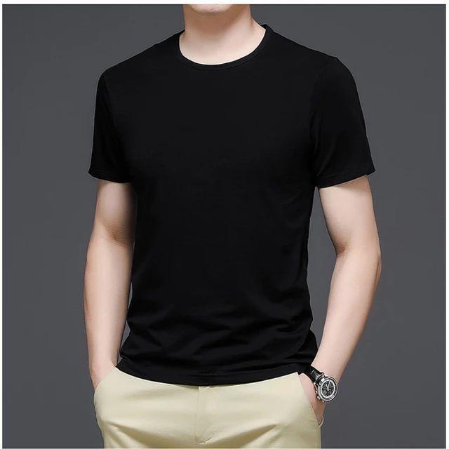 Men Black Cotton Jersey Plain T-Shirt