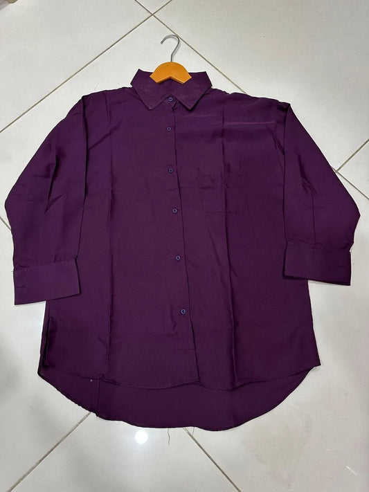 Purple Silk Button Down Shirt for Women
