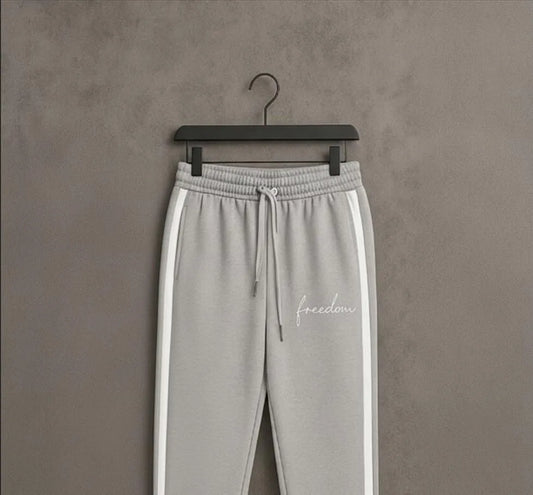 Men Grey Dri Fit Printed Joggers with Side Stripes