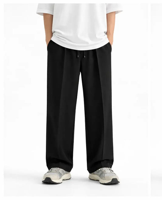 Men's Cotton Plain Pleated Trousers