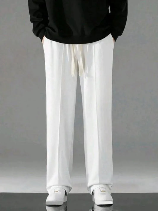 White Loose Fit Pants for Men Casual Wear