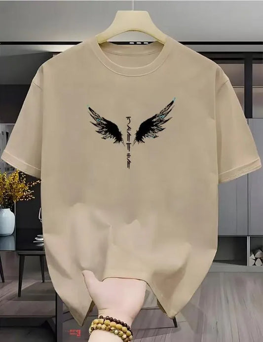 Men's Beige Wings Printed Dri Fit T-Shirt