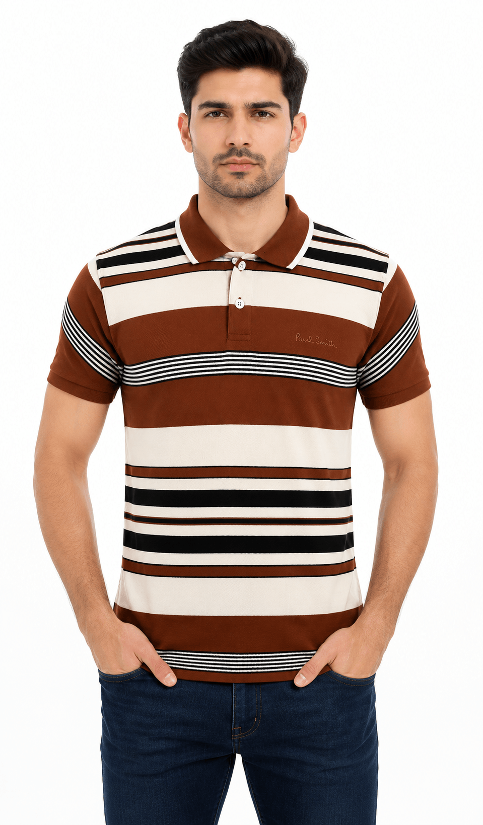 Premium Striped Polo Shirt — Multi Color