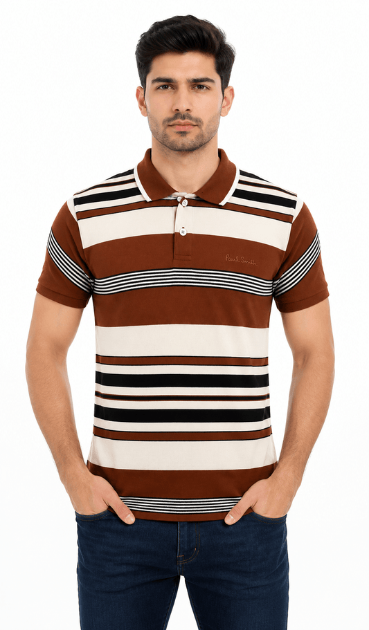 Premium Striped Polo Shirt — Multi Color