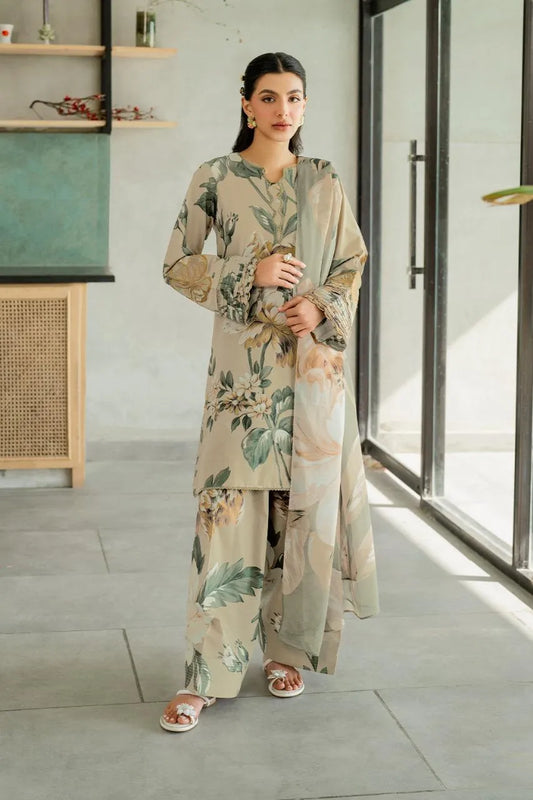 Ivory Digital Print Lawn 3Pcs Set