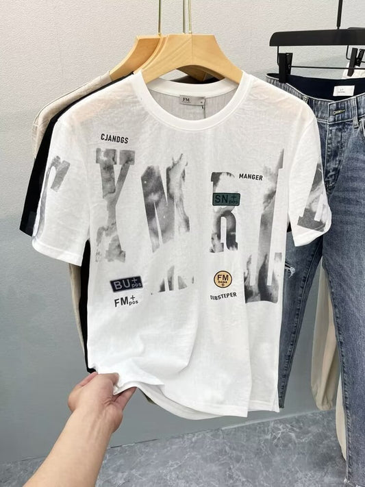 Men Printed Graphic T-Shirt Summer Trendy Casual