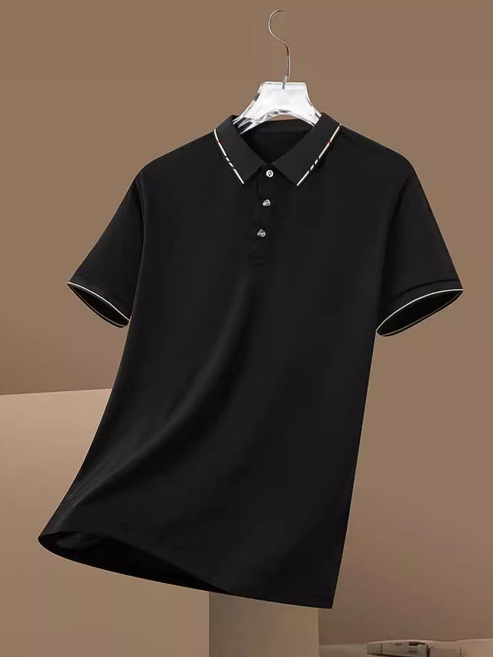 Men Loose Fit Polo T-Shirt Summer Casual