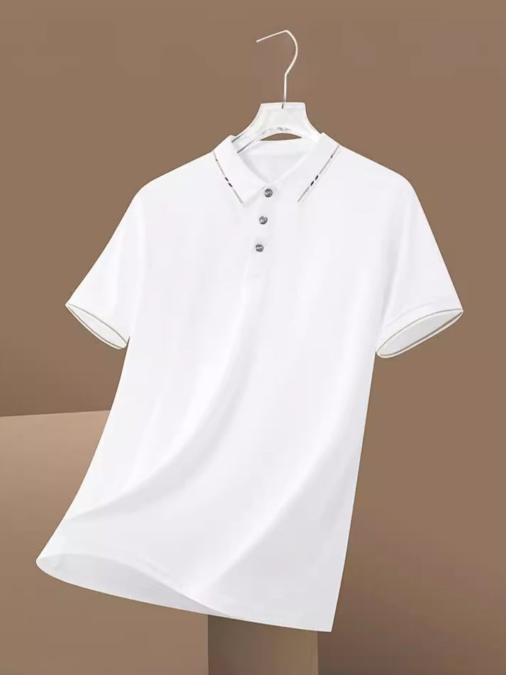 Men Loose Fit Polo T-Shirt Summer Casual